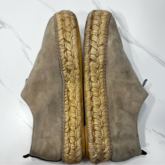 Eric Michael Serena Suede Zipper Espadrilles Beige Size 37 US 6.5 - 7 - Picture 5 of 12